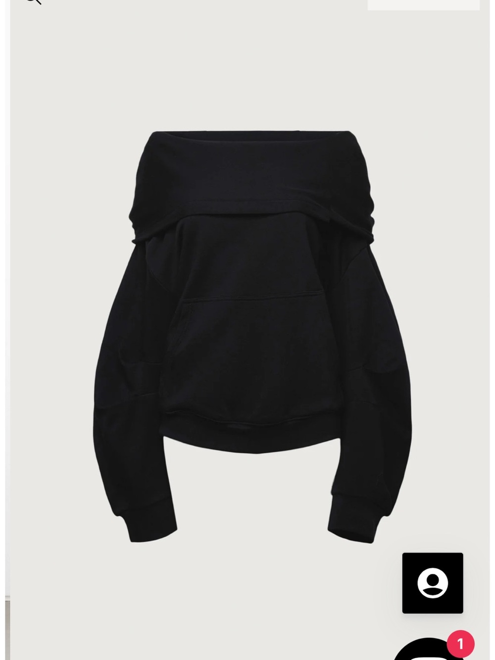 OAK + FORT Women's Black Off-Shoulder Pullover Sweater